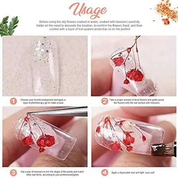 Teenior 24 Colors Dried Flower Nail Art Accessories