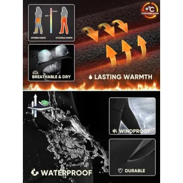 Cycorld Women's Waterproof Fleece-Lined Snow Ski Pants