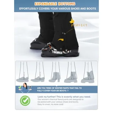 Cycorld Women's Waterproof Fleece-Lined Snow Ski Pants