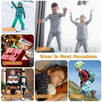 Zando Kids Thermal Underwear Sets Girls Soft Base Layer Fleece Long Underwear Toddler Thermal Set Boys Underwear Long Johns Ultra Cold Weather Gear Toddler Underwear Black Large (100) /3T