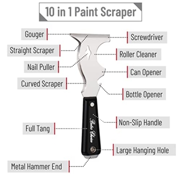 Bates 10-in-1 Paint Scraper Tool for Home Improvements