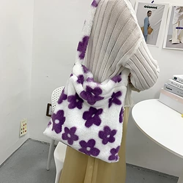 Cute Plush Tote Bag for Women - Y2K Fluffy Style Bag