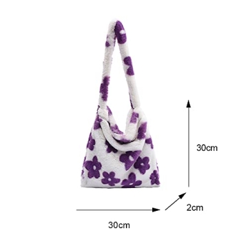 Cute Plush Tote Bag for Women - Y2K Fluffy Style Bag