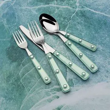 Mikasa Living Green Translucent 18/0 Stainless Steel 20-Piece Flatware Set, Service For 4, Green