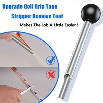 2thpart Golf Grip Tape Stripper Remove Tool, No Tape Residue Rapid Removal - Perfect for Regripping ...