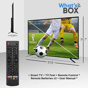 Pyle 65" 2160p UHD Smart TV - Flat Screen Monitor HD DLED Digital/Analog Television w/Built-in WebOS...