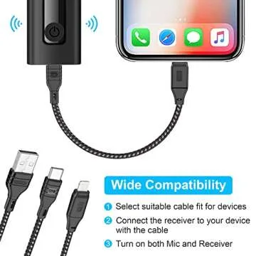 Wireless Lavalier Microphone for iPhone/Android Phones/DSLR Camera/Laptop/MacBook/GoPro/Camcorder, Professional Lapel Mic for Video Recording/Vlogging/YouTube/Podcast/LiveStream