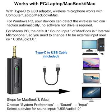 Wireless Lavalier Microphone for iPhone/Android Phones/DSLR Camera/Laptop/MacBook/GoPro/Camcorder, Professional Lapel Mic for Video Recording/Vlogging/YouTube/Podcast/LiveStream