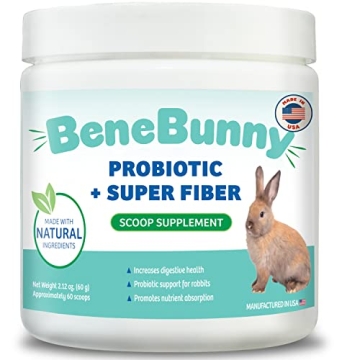 BeneBunny Rabbit Probiotic & Fiber Scoop Supplement - 100% Natural Igredients Help Your Bunnies Dige...