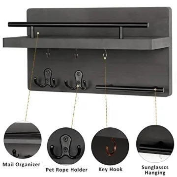 OurWarm Key Holder Wall Decorative with 5 Hooks