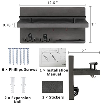 OurWarm Key Holder Wall Decorative with 5 Hooks