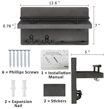 OurWarm Key Holder Wall Decorative with 5 Hooks