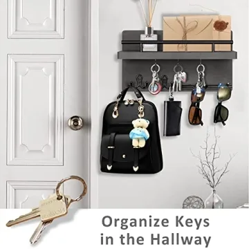 OurWarm Key Holder Wall Decorative with 5 Hooks