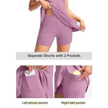 Viodia Women's Tennis Golf Dress with Zipper Pockets