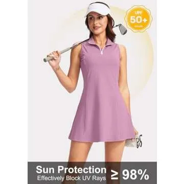 Viodia Women's Tennis Golf Dress with Zipper Pockets