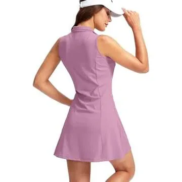 Viodia Women's Tennis Golf Dress with Zipper Pockets