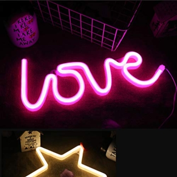 MorTime LOVE LED Neon Sign for Room & Party Decor