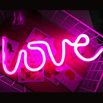 MorTime LOVE LED Neon Sign for Room & Party Decor