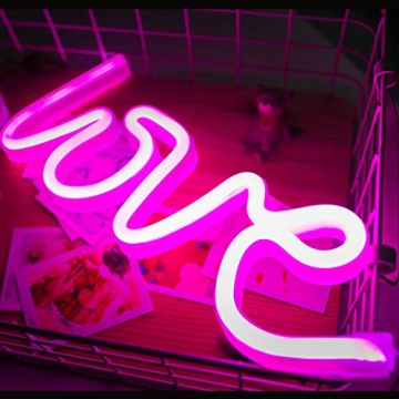 MorTime LOVE LED Neon Sign for Room & Party Decor