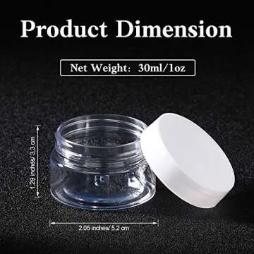 Patelai 4 Pieces Round Clear Wide-mouth Leak Proof Plastic Container Jars with Lids for Travel Stora...