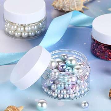 Patelai 4 Pieces Round Clear Wide-mouth Leak Proof Plastic Container Jars with Lids for Travel Storage Makeup Beauty Products Face Creams Oils Salves Ointments DIY Making or Others (White,1 Ounce)