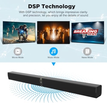 MZEIBO 60W Sound Bar - Bluetooth & Wired for TVs
