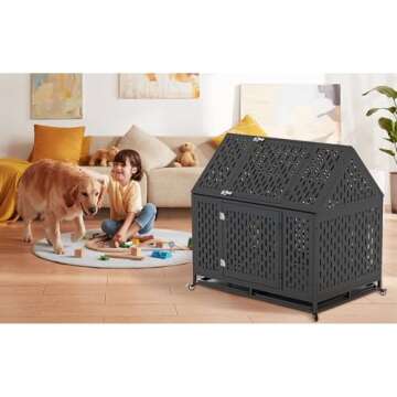 45'' Heavy Duty Dog Crate for Large Dogs - Escape Proof & Comfortable