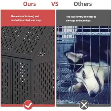 Heavy Duty 45" Dog Crate for Large Breeds - Secure & Comfortable