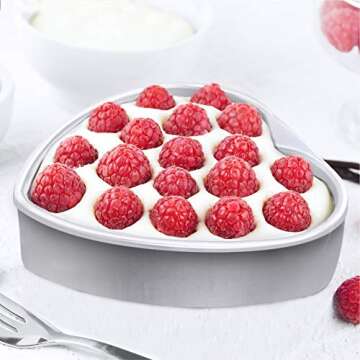 6-Piece Heart Shaped Cake Pan Set, 3/4/5/6/8/10 Inch Aluminium Cake Baking Pans, Muffin Cheesecake Mold Bakeware with Removable Bottom, Silver