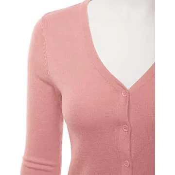 Stylish EIMIN Women's Cardigan Sweater in Peach Beige