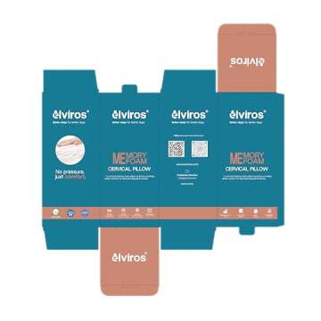 Elviros Cervical Memory Foam Neck Pillow for Pain Relief, Adjustable Orthopedic Support Pillows for ...