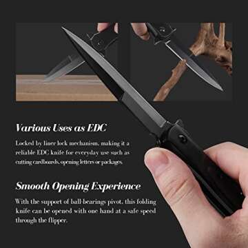 Tops Home Pocket Knife for Men, EDC Knife with Clip for Outdoor Adventures