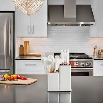 SV Home & Deco All-in-One 19-Piece Kitchen Utensils and Knives Set: 14 Cooking Utensils + 5 Essentia...