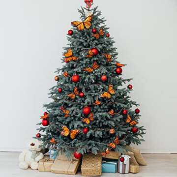 24 Pcs Monarch Butterfly Decorations 4 Size Artificial Monarch Feather Fake Butterfly Picks Crafts with Wire for Wall Flower Pot Spring Floral Party Home Decor(Orange)