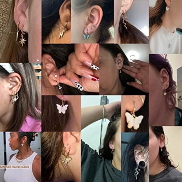 Charming 12 Pairs Gold Butterfly Earrings for Women