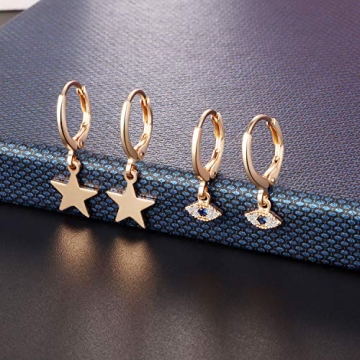Charming 12 Pairs Gold Butterfly Earrings for Women