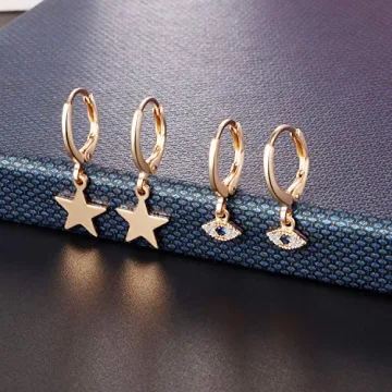 Charming 12 Pairs Gold Butterfly Earrings for Women