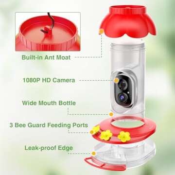 Smart AI Hummingbird Feeder with Camera for Ease of Use