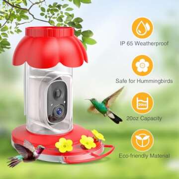 Smart AI Hummingbird Feeder with Camera for Ease of Use