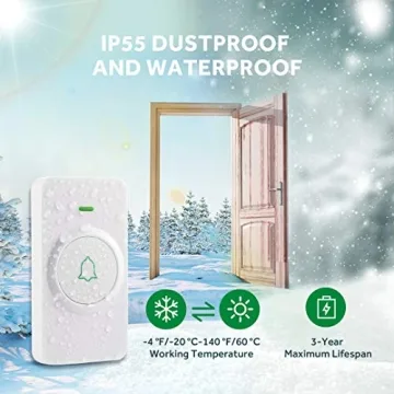 AVANTEK Wireless Doorbell 52 Melodies 1000ft Range Waterproof