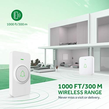 AVANTEK Wireless Doorbell 52 Melodies 1000ft Range Waterproof