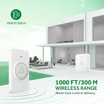 AVANTEK Wireless Doorbell 52 Melodies 1000ft Range Waterproof