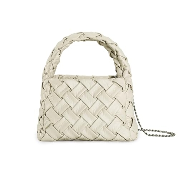 Vividora Woven Handbag for Women,Vegan Leather Lightweight Small Woven Knotted Purse Soft Crossbody ...