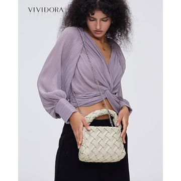Vividora Woven Handbag for Women in Vegan Leather