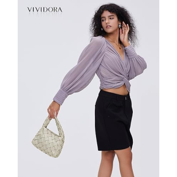 Vividora Woven Handbag for Women in Vegan Leather