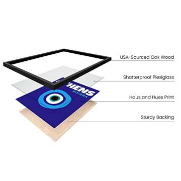 HAUS AND HUES Colorful Framed Wall Art - Set of 6 Trendy Travel Wall Decor, Aesthetic Preppy Room De...