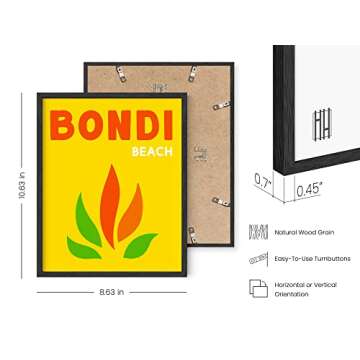 HAUS AND HUES Colorful Framed Wall Art - Set of 6 Trendy Travel Wall Decor, Aesthetic Preppy Room Decor, Travel Decor for Home, Multi Color Around the World Travel Theme (Black Framed, 8x10)