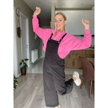 Happy Sailed Corduroy Pants for Women Casual Loose Sleeveless Adjustable Strap Overalls Wide Leg Jumpsuits with Pockets Fashion 2024 Black Small