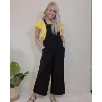 Happy Sailed Corduroy Pants for Women Casual Loose Sleeveless Adjustable Strap Overalls Wide Leg Jumpsuits with Pockets Fashion 2024 Black Small