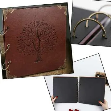 Get Creative with ADVcer DIY Photo Album Scrapbook - Vintage Leather, 50 Pages